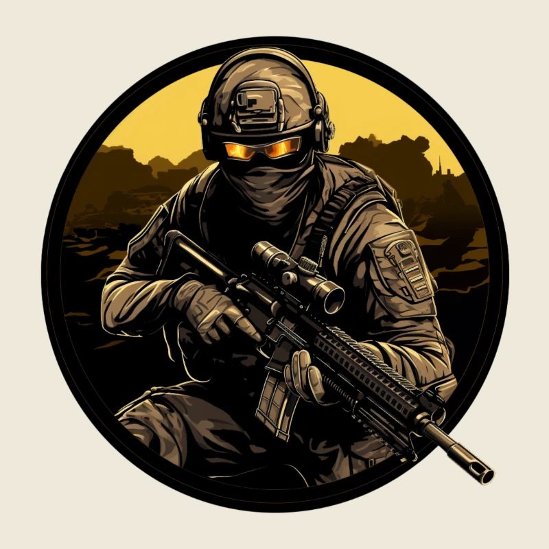 Army Soldier Sniper Soldat Logo