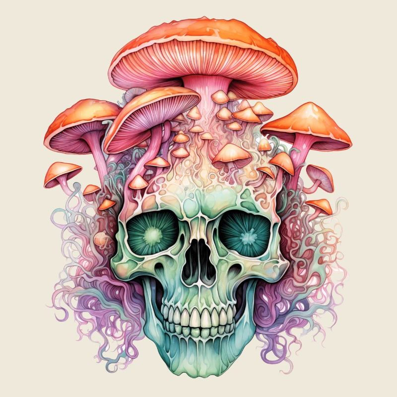 Mushroom Skull for Mushroom Pickers Plant Lovers