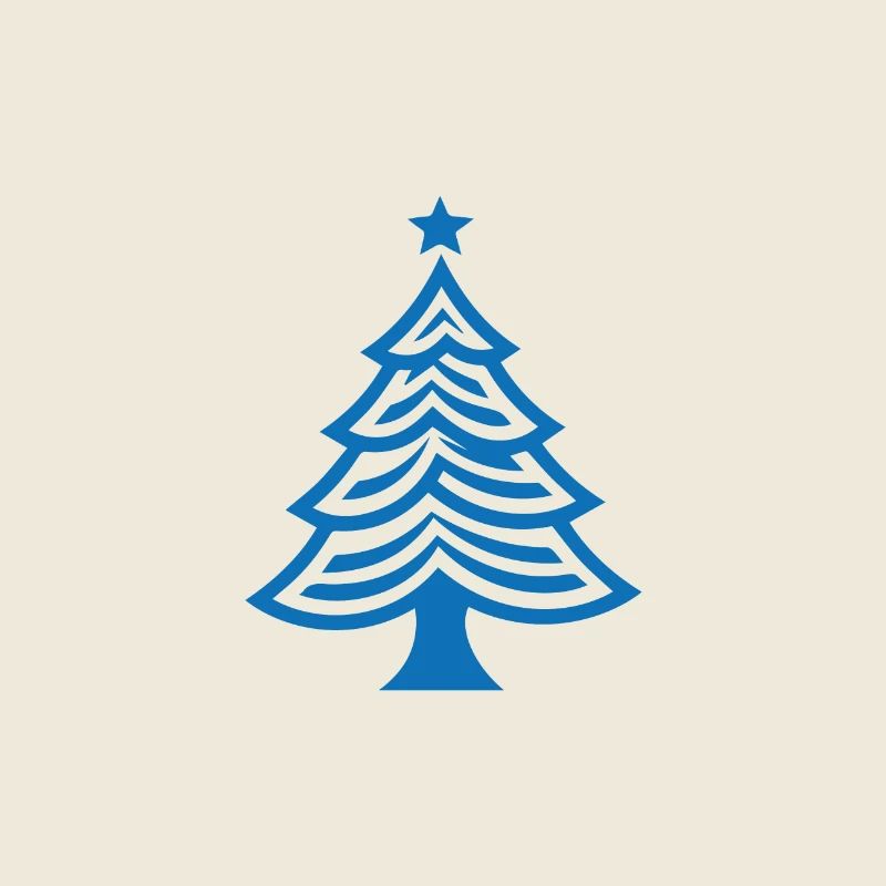 Arbre de Noël emblème simple pour Noël