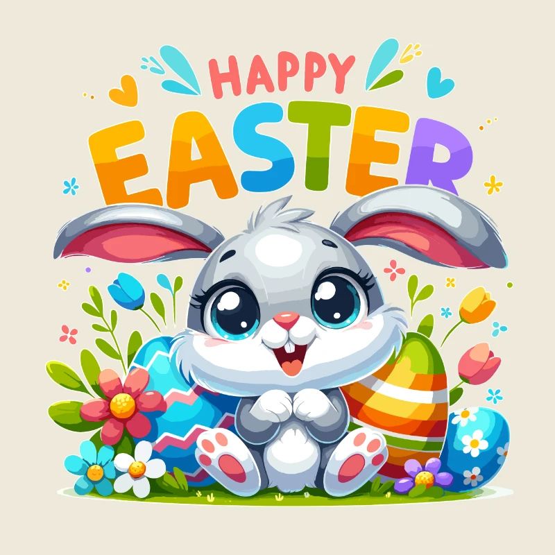 Happy Easter - Easter Bunny Illustration