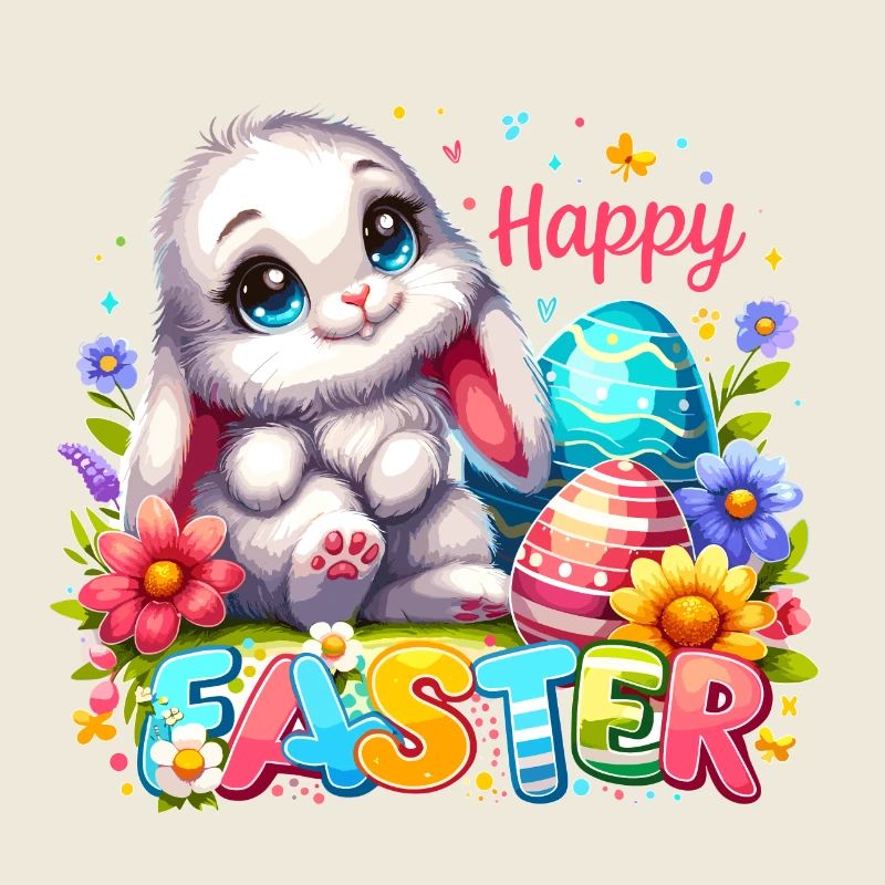 Happy Easter - Easter Bunny Illustration
