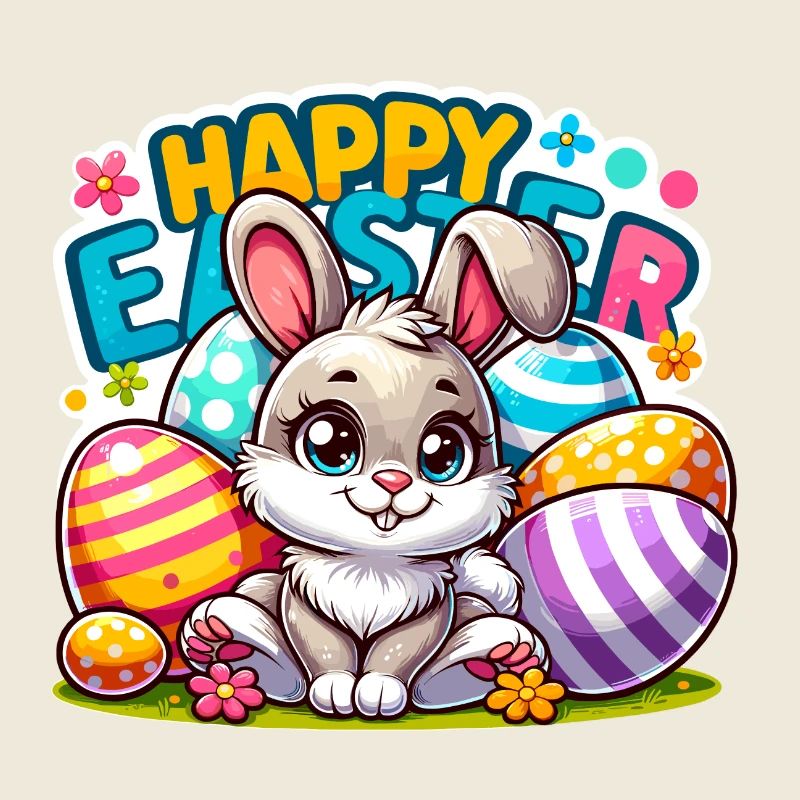 Happy Easter - Easter Bunny Illustration