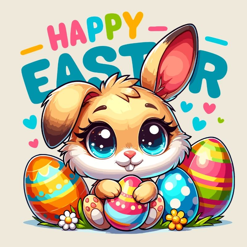 Happy Easter - Easter Bunny Illustration