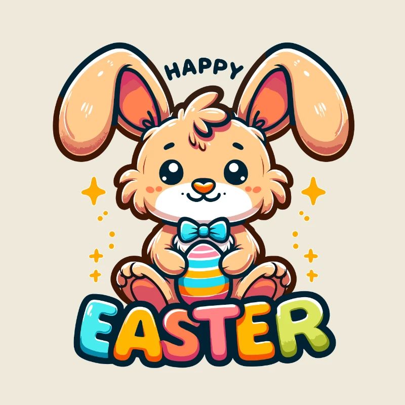 Happy Easter - Easter Bunny Illustration