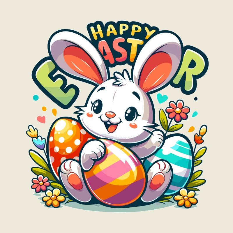 Happy Easter - Easter Bunny Illustration
