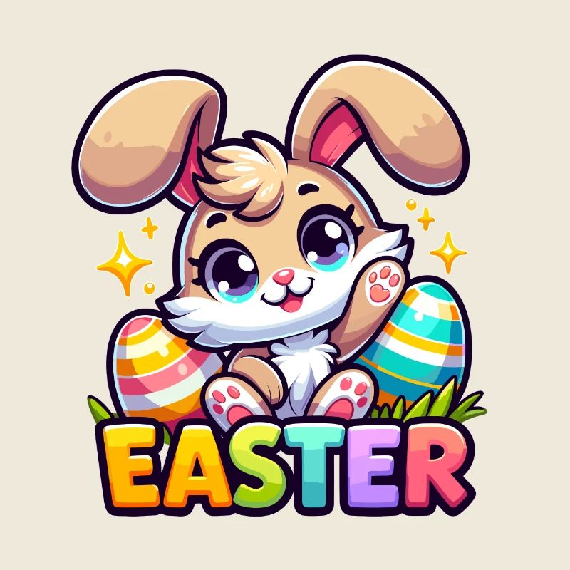 Happy Easter - Easter Bunny Illustration