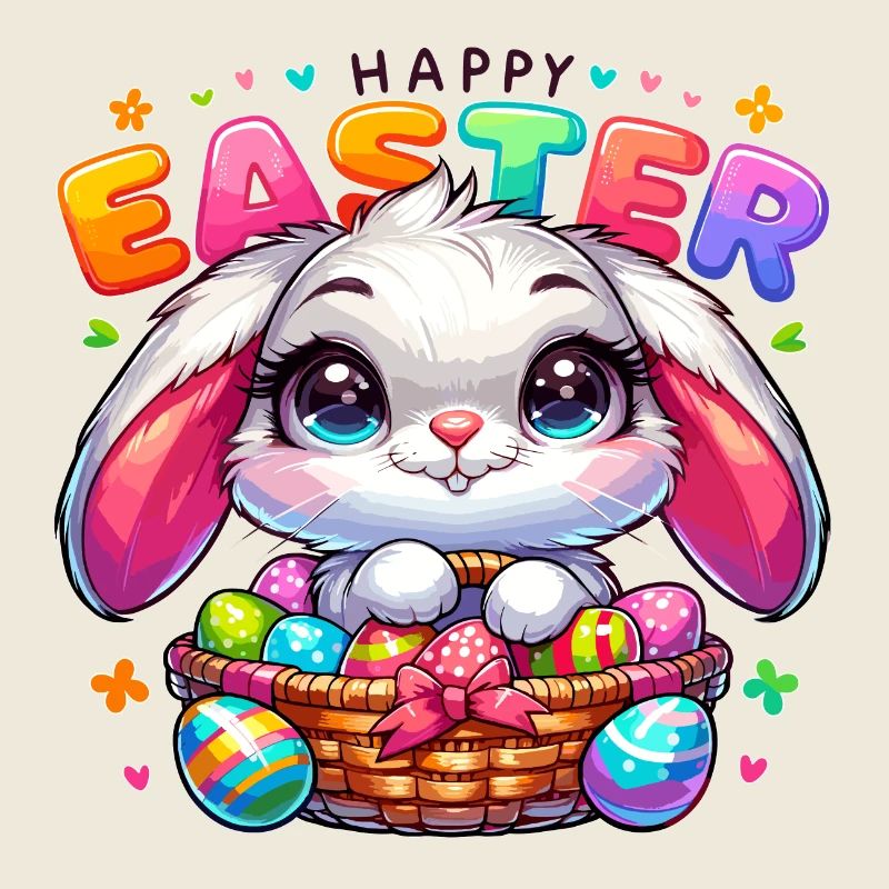 Joyeuses Pâques - Illustration de lapin de Pâques