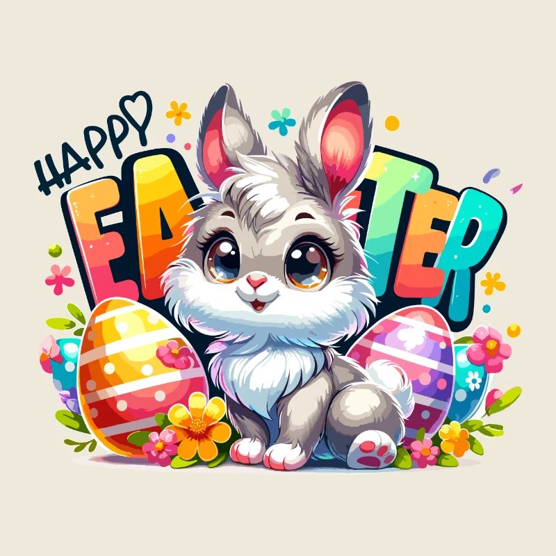 Happy Easter - Easter Bunny Illustration