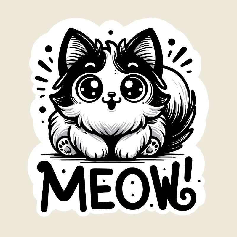 Meow - Cat Illustration