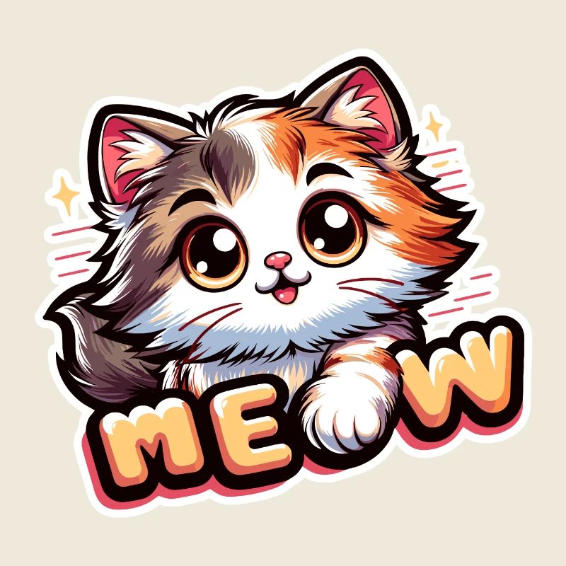 Meow - Cat Illustration