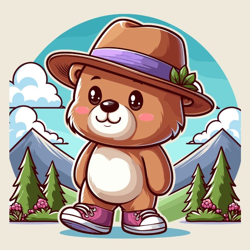 Cute bear with hat