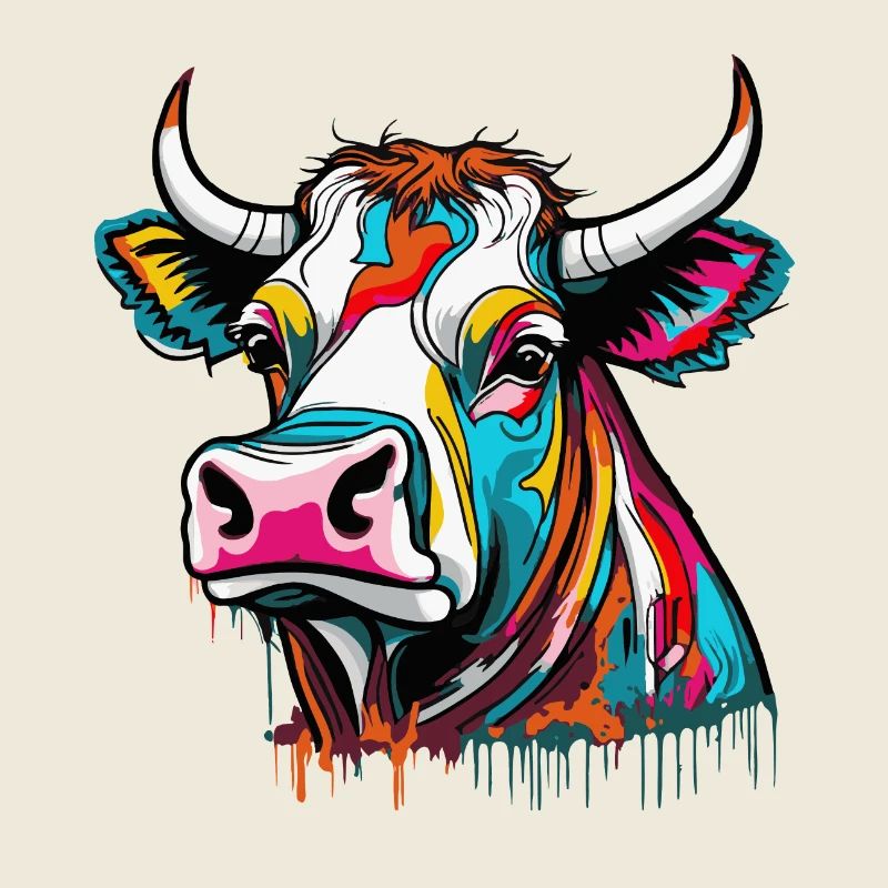 bunte graffiti Kuh Rinder