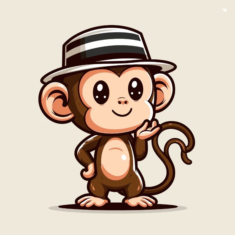 Cute monkey with hat