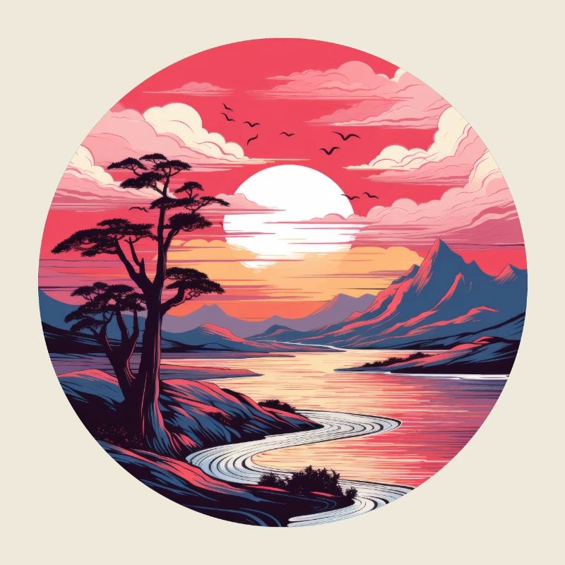 Lever de soleil rouge
