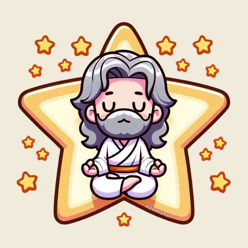 Dessin animé de Dieu méditant