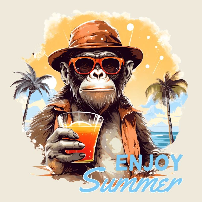 Cool monkey with drink Funny animals chimpanzee