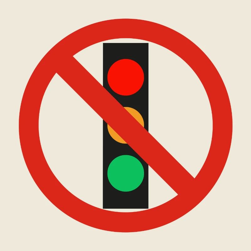 Panneau d’interdiction gouvernementale de feu tricolore