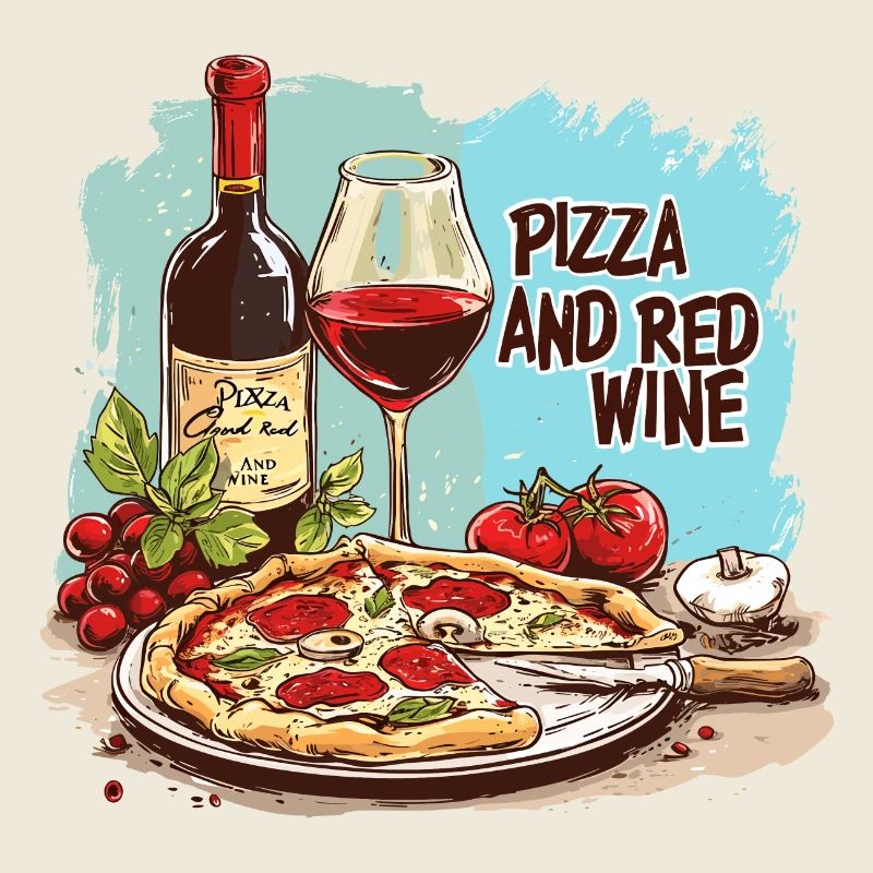 Pizza et vin Nourriture Alcool