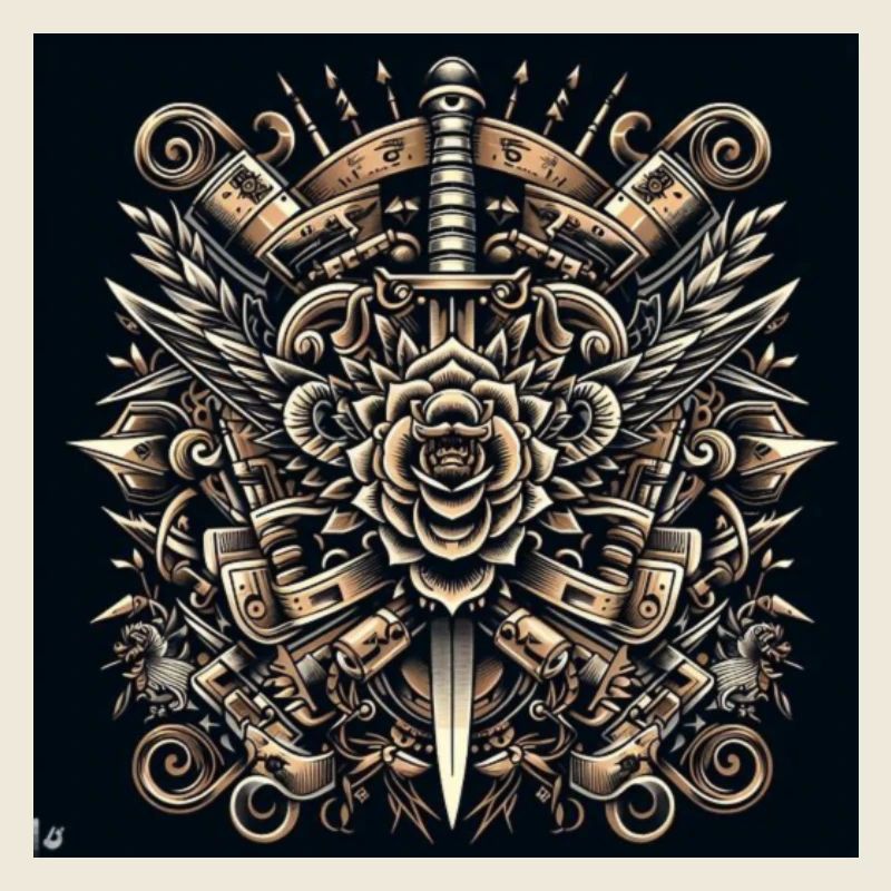 Mandala Motiv mit Messer