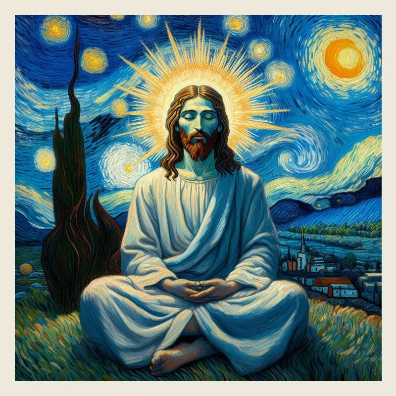 Van-Gogh-Stil Jesus meditiert
