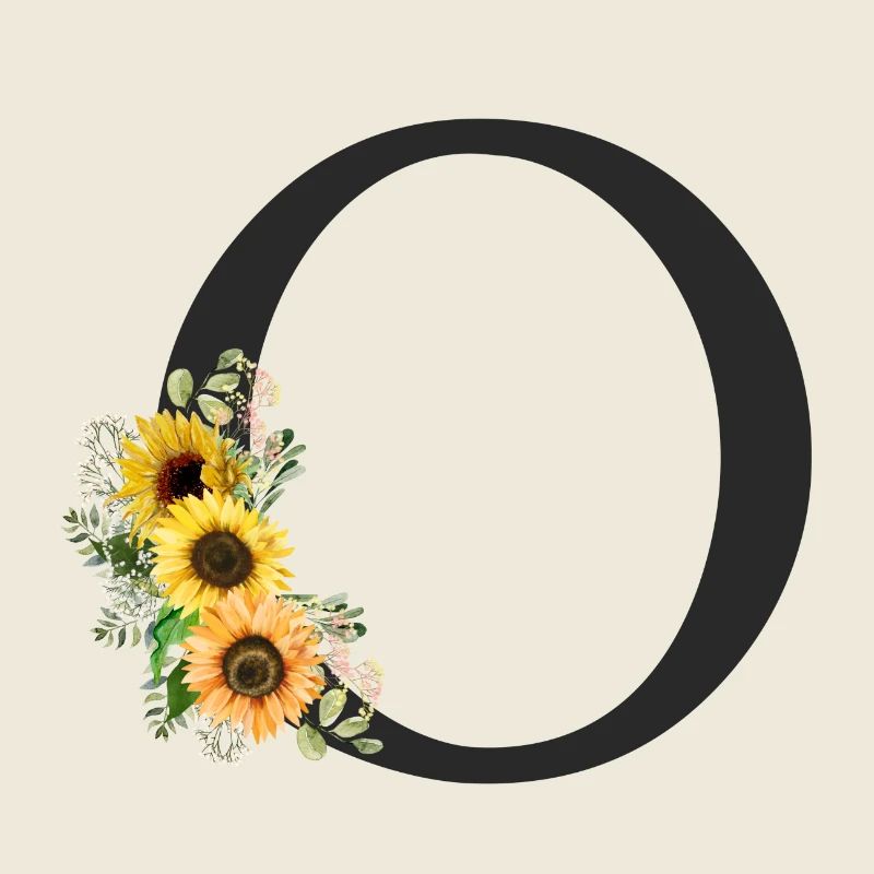O Monogramm Sonnenblumen