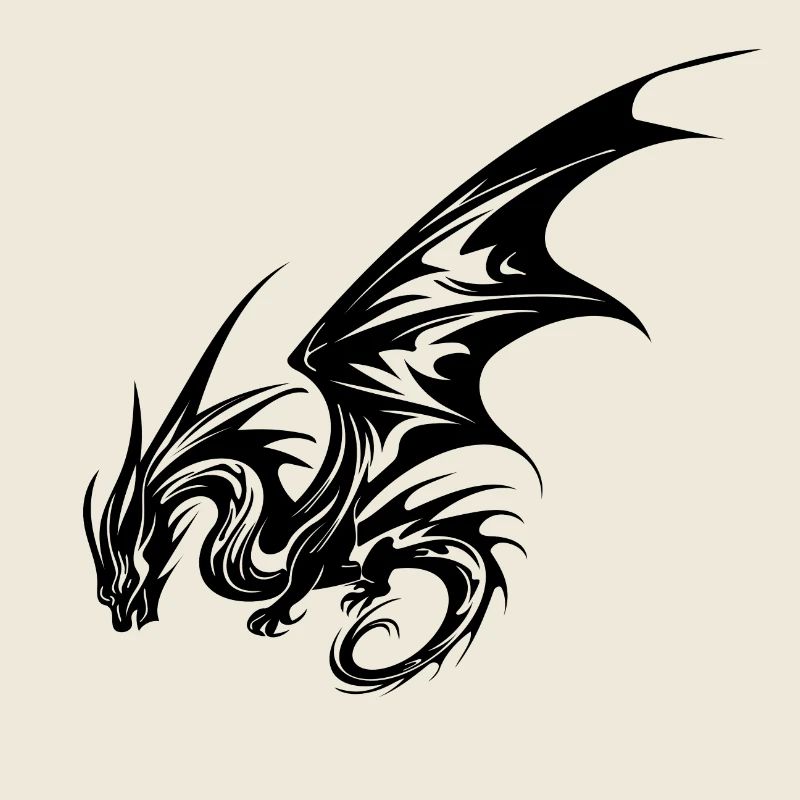 Vintage Dragon with Wings