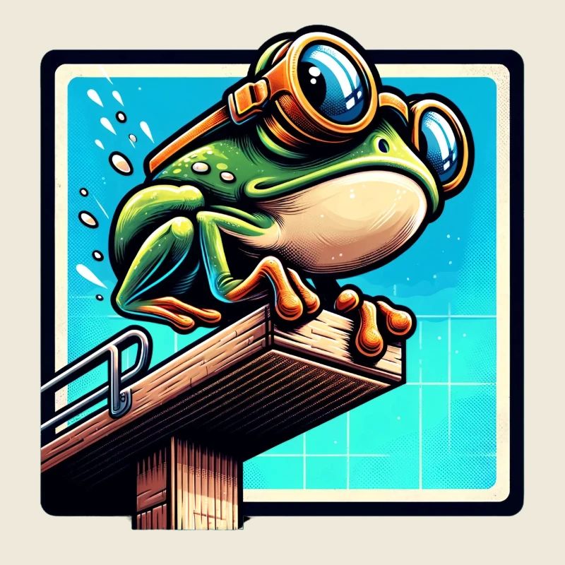 Grenouille prête à plonger