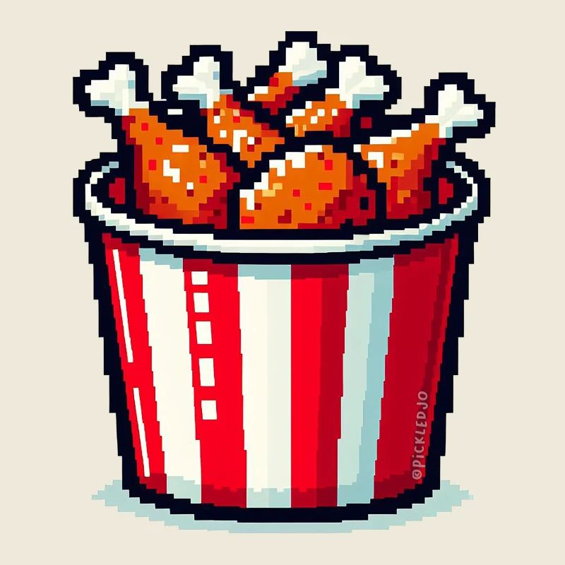 Pixel Art - Eimer mit gebratenem Hühnchen