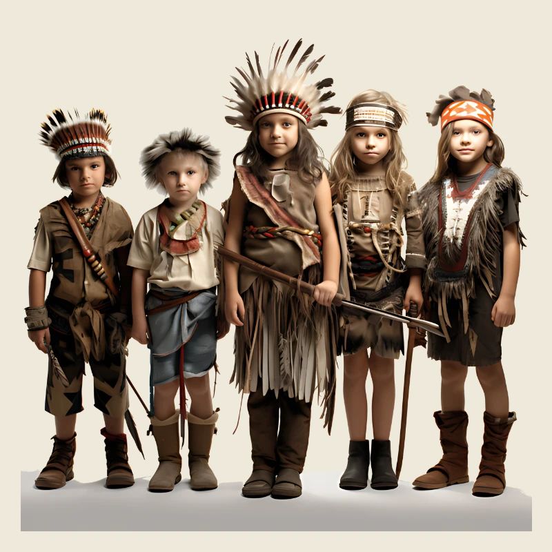 Indians and squaw as carnival costumes