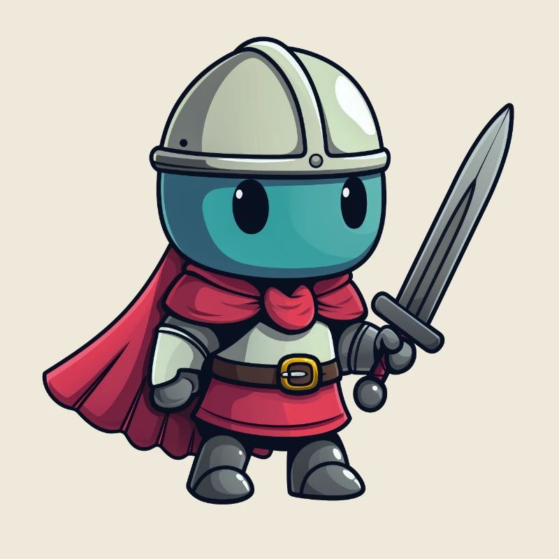 Tapferer Ritter im Comicstil für Kinder