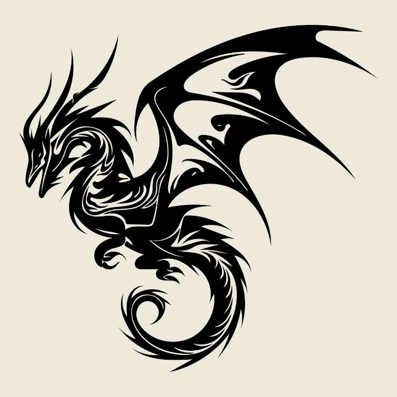 Dragon volant chinois dans le style de tatouage