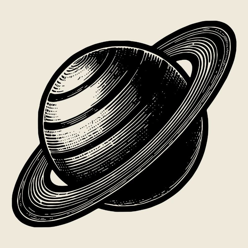 Ringplanet Saturn mit Ringssystem im Sonnensystem