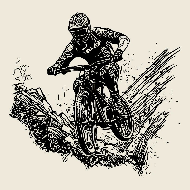 Mountainbiker Radfahrer Schlamm Wald Abfahrt