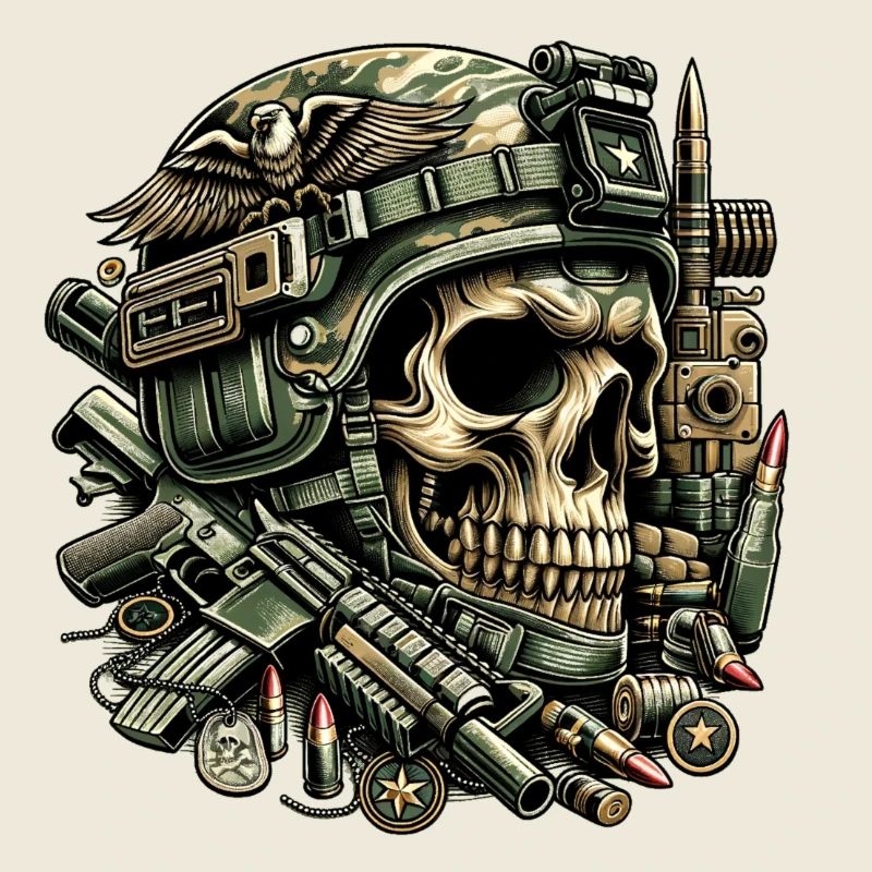 Eagle's Vigilance: Tactical Skull