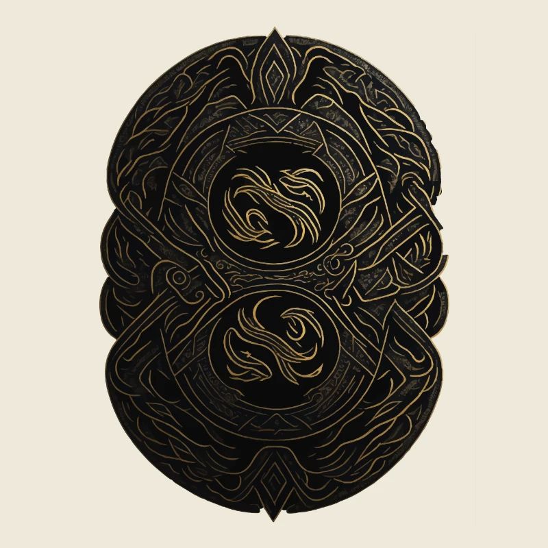 Monogramme Maya noir et or