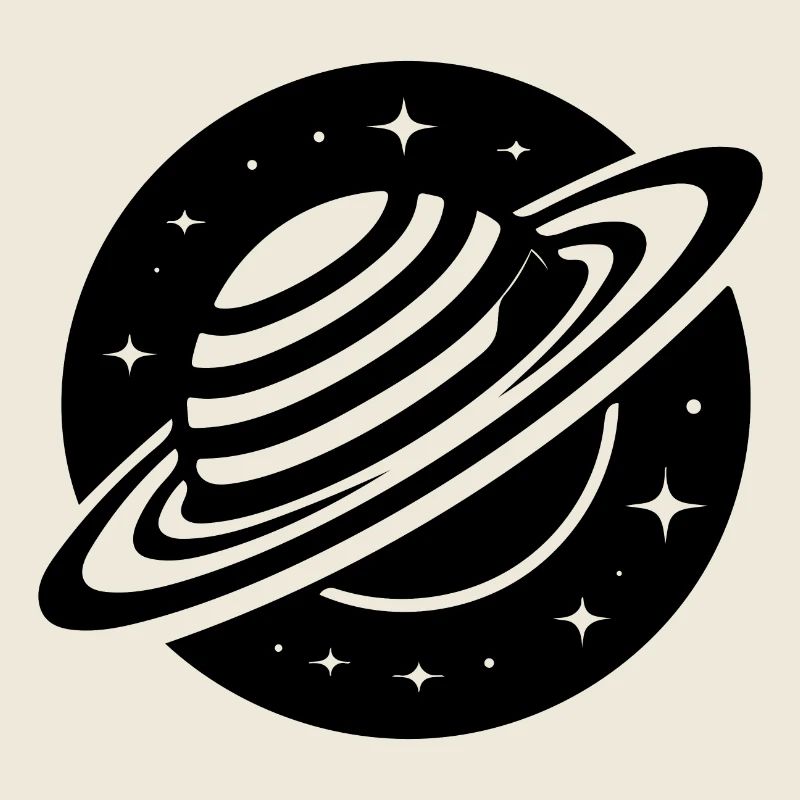Space planet Saturn with ring system and stars