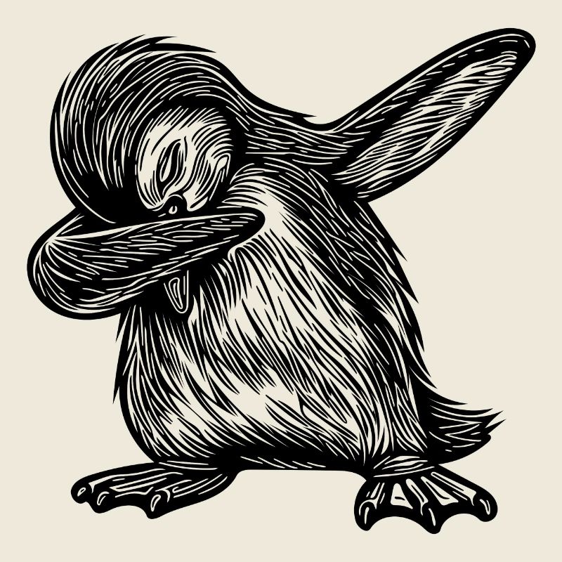 Mignon pingouin broussaillé petit pingouin dabbing