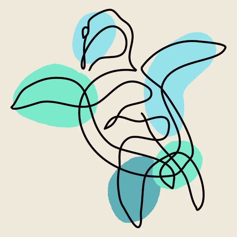 Schildkröte Einzeilige Kunst Bunt