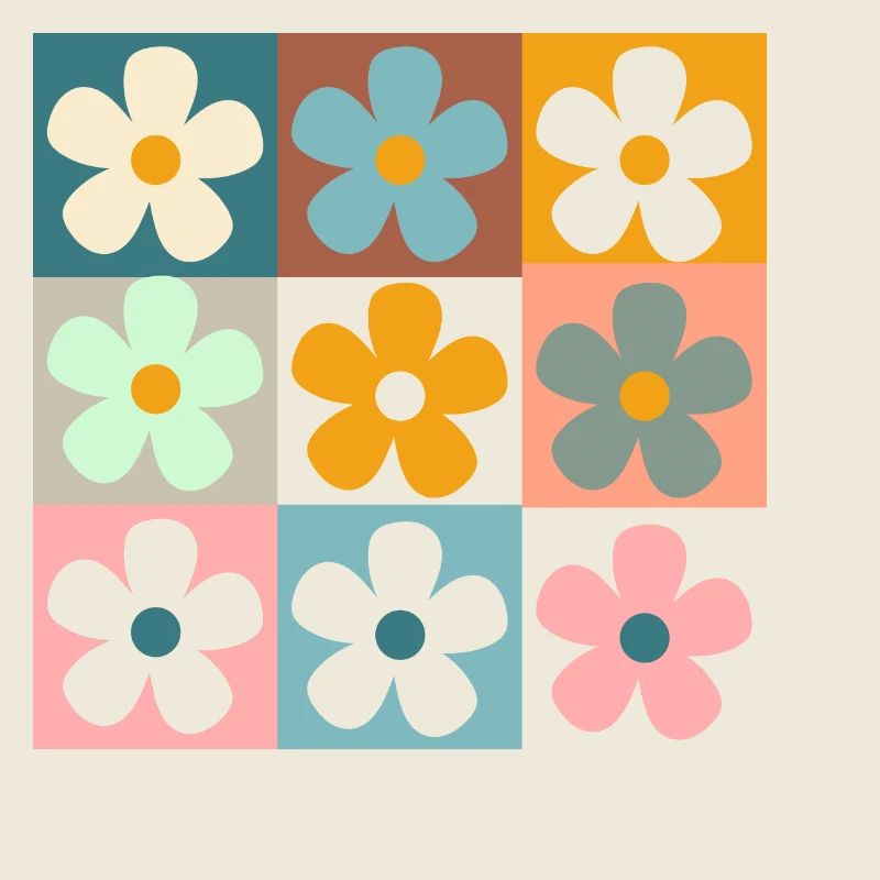 Retro Gänseblümchen Blumen