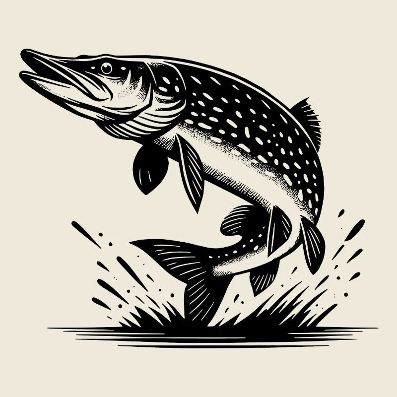 Big Leaping Pike Fish