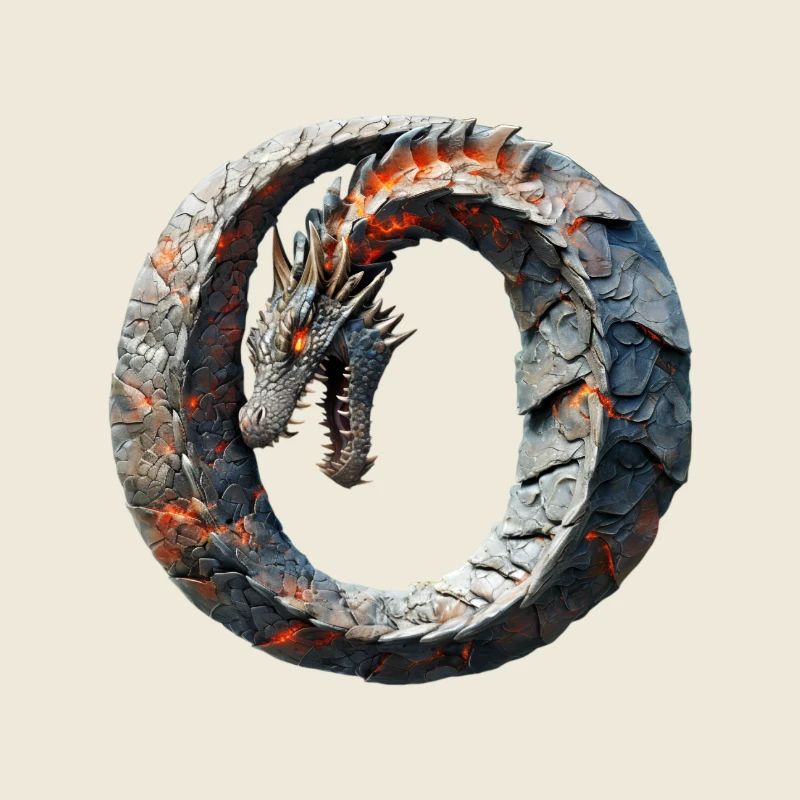 Lettre « O » en forme de dragon.
