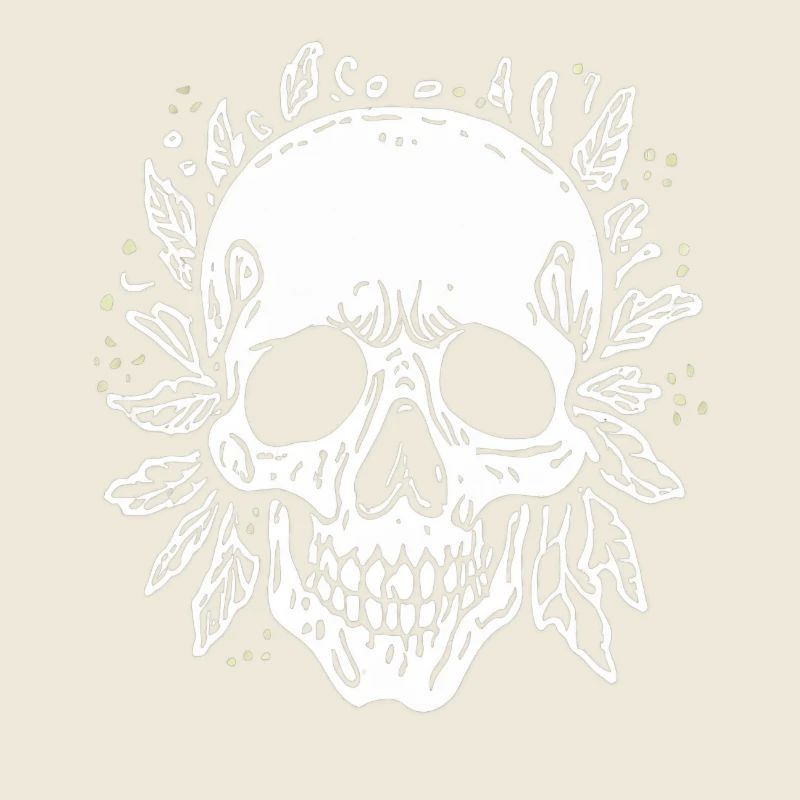 crâne dessiné blanc