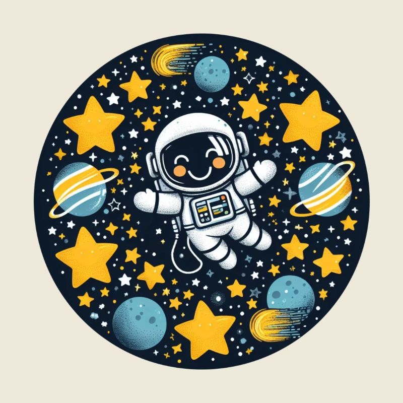 Enfant astronaute dans l’espace