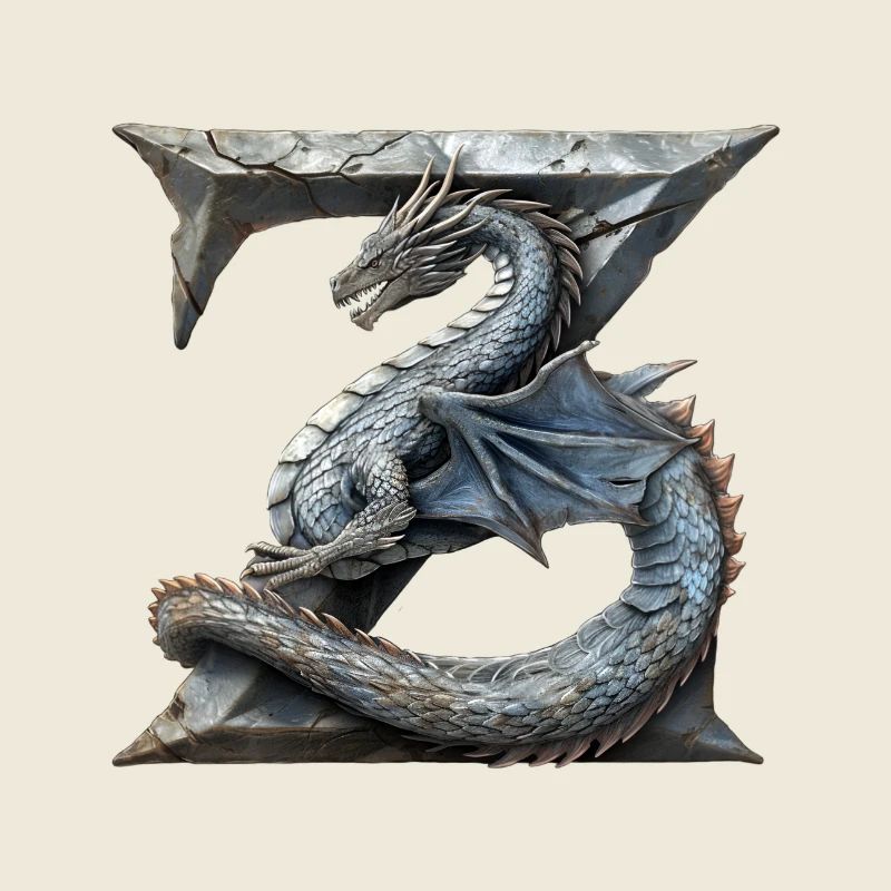 Buchstabe "Z" im Drachendesign.