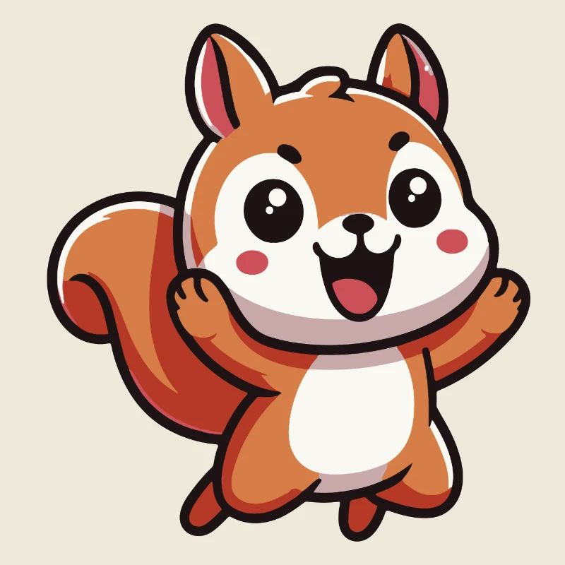Nutty Das glückliche Kawaii-Eichhörnchen
