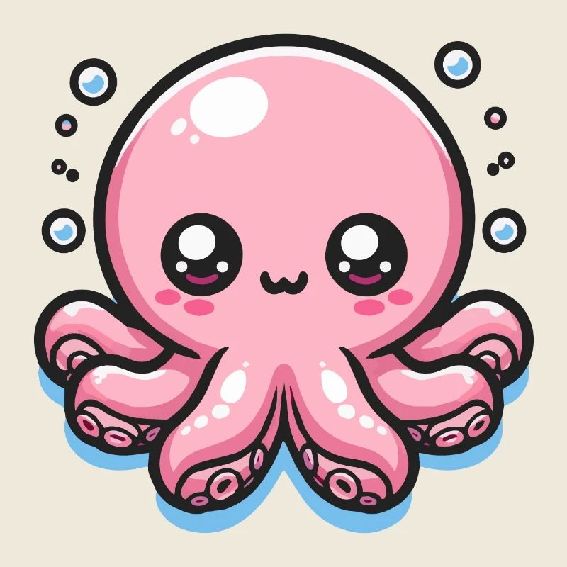 Cute Kawaii Pink Octopus