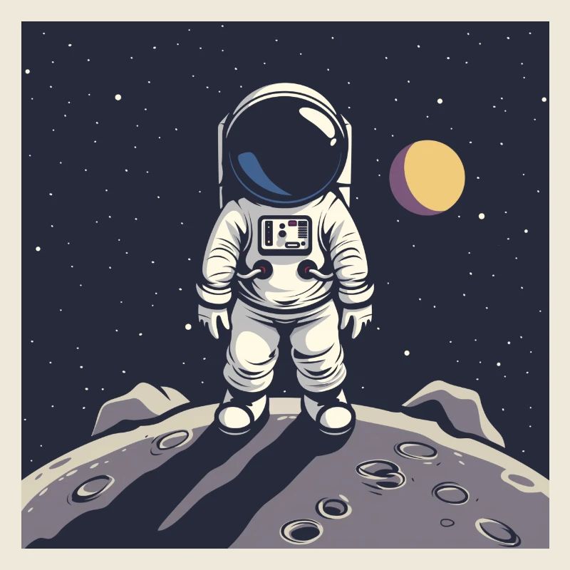 Astronaute sur la surface lunaire