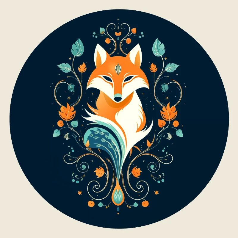 Fuchs mit Ornamenten
