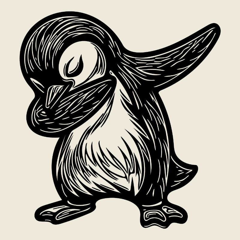 Süsser Knuffiger Pinguin Kleiner Dabbing Pinguin