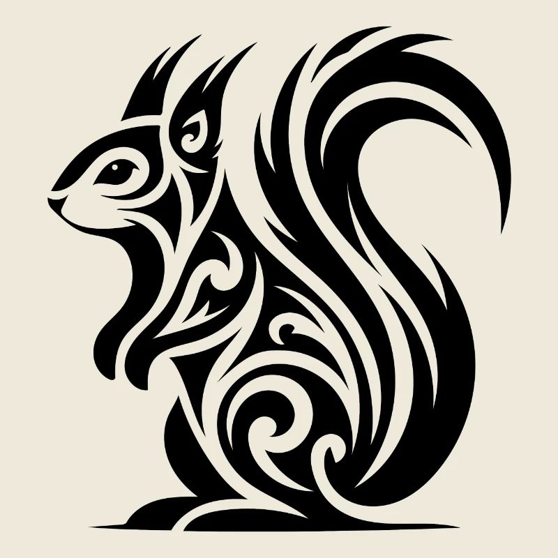Süsses Eichhörnchen in Tattoo Style